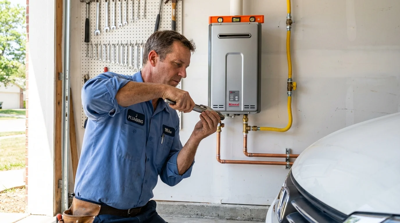 Tankless water heater installation by a Johns Plumbing LLC plumber in Mount Pleasant